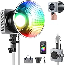 NEEWER HS200C Luce Video LED RGB Portatile, Controllo APP, 2.4G, Pannello, DMX, Illuminazione Continua COB 280W 150000Lx 2500-7500K CRI95+ Faretto Bowens per Riprese Video Streaming Fotografia Studio