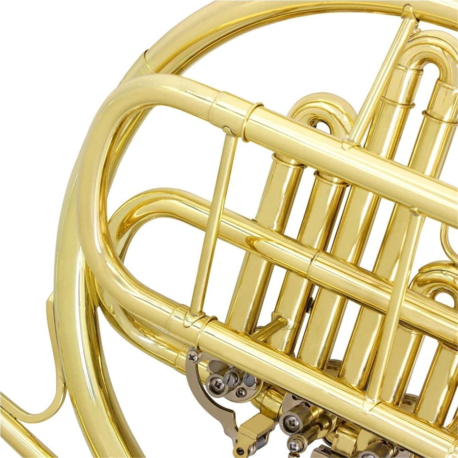 Róg Francuski Instrumenty Muzyczne 4 Klawisze Pozłacany Francuski Róg F Klucz Bb Klucz Podwójny Rząd Mosiężny Instrument Muzyczny