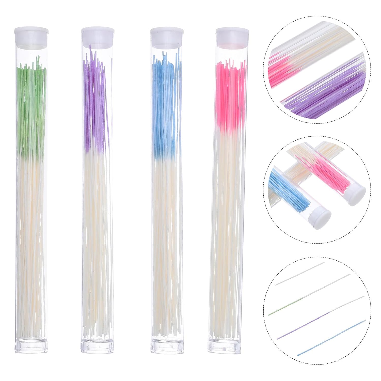 SEWACC Ear Piercing Cleaning Floss 60pcs Disposable Piercing Aftercare Thread Kit for Men Women Earring Hole Cleaner with 4 Colors Suitable for Pierced Ear Hygiene