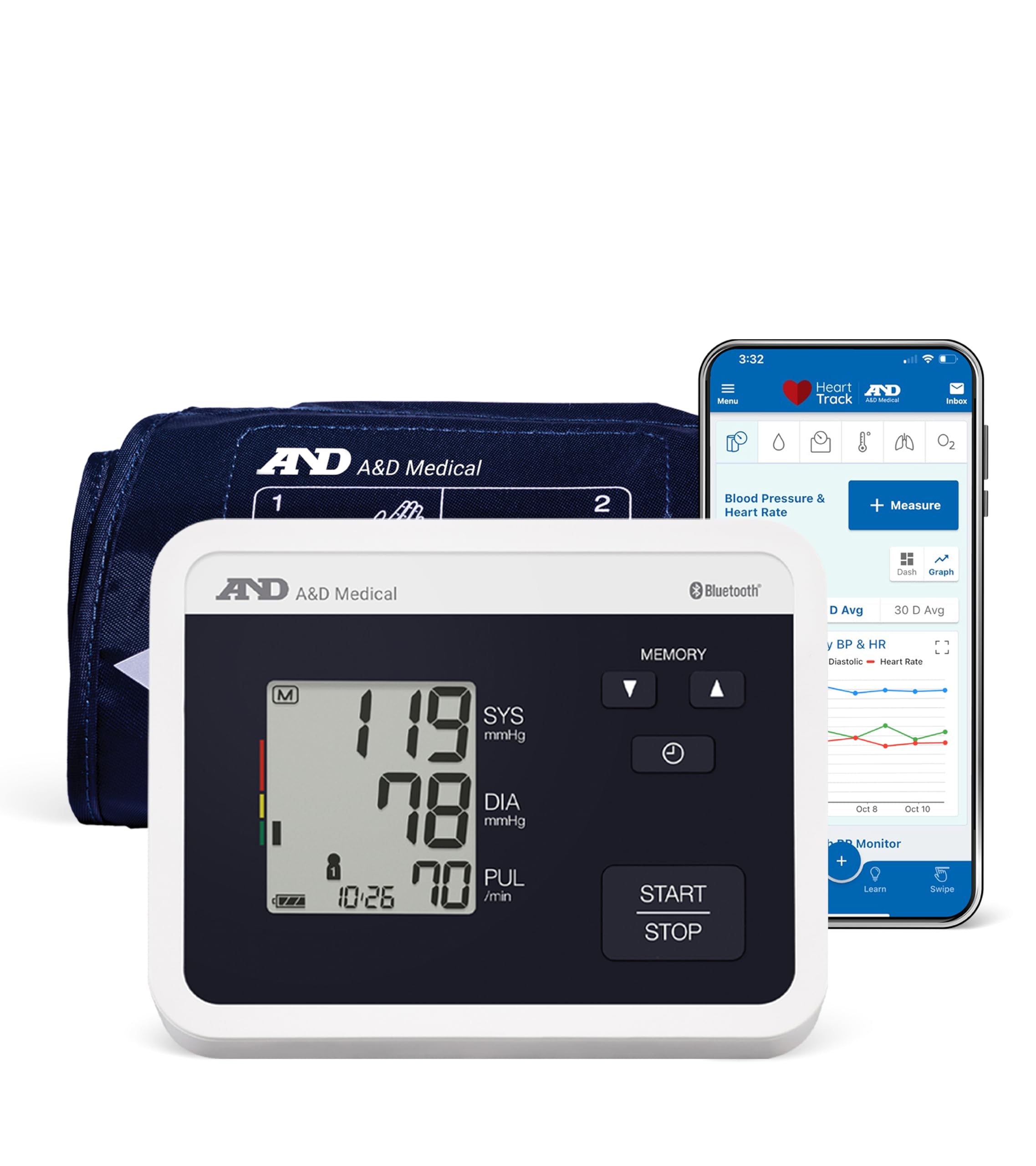 Sponsored Ad - A&D Medical Multi-User Bluetooth Blood Pressure Monitor for Home Use - UA-770BLE - Wide Range Cuff (8.6-16.5" / 22-42cm), Up to 4 Users, iOS & Android Compatible, AA Batteries