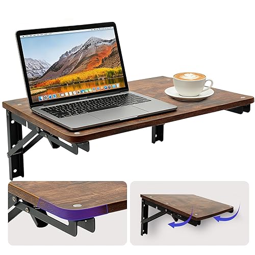 Wooden Folding Shelf Wall Mounted for Small Space, Wall Table
