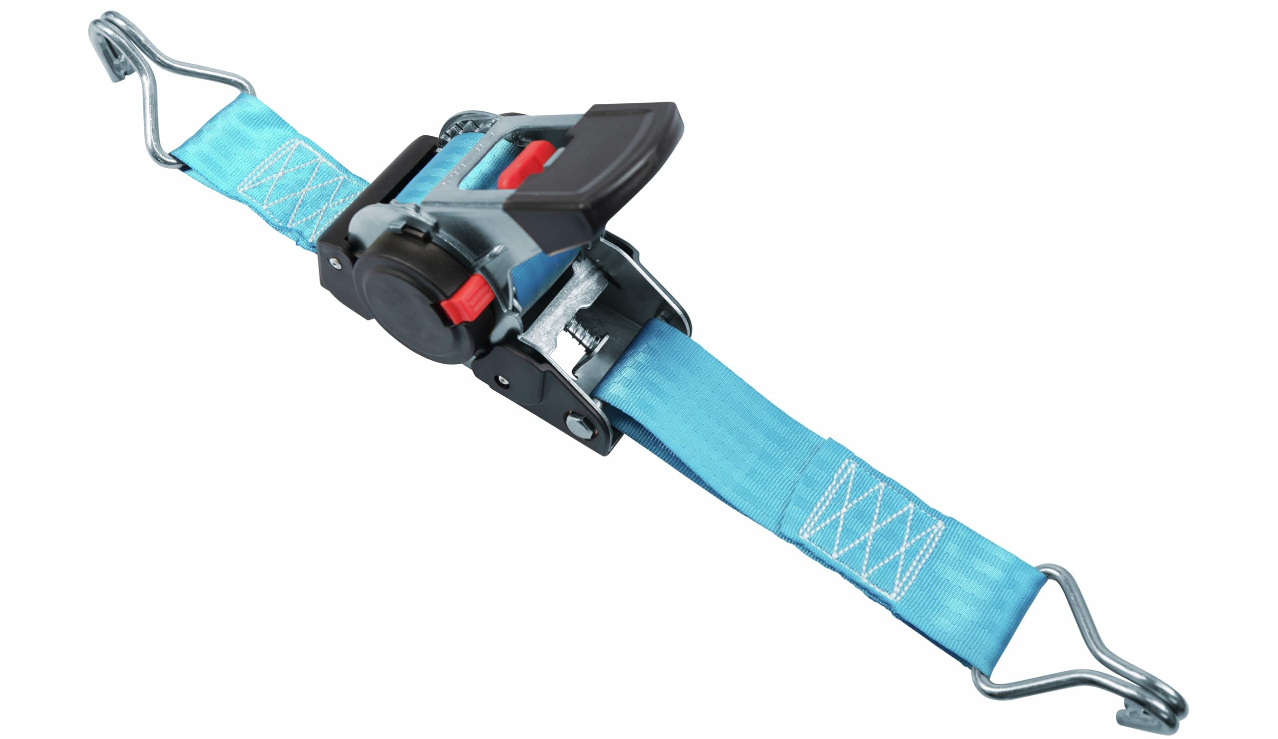 Connex Zurrgurt - Einteilig - 4,5 m x 50 mm - 1500 kg maximale Belastbarkeit - Aufrollautomatik - Mit Spannratsche & Spitzhaken - Aus Polyester/Spanngurt/Ladungssicherung/Ratschengurt / DY270624