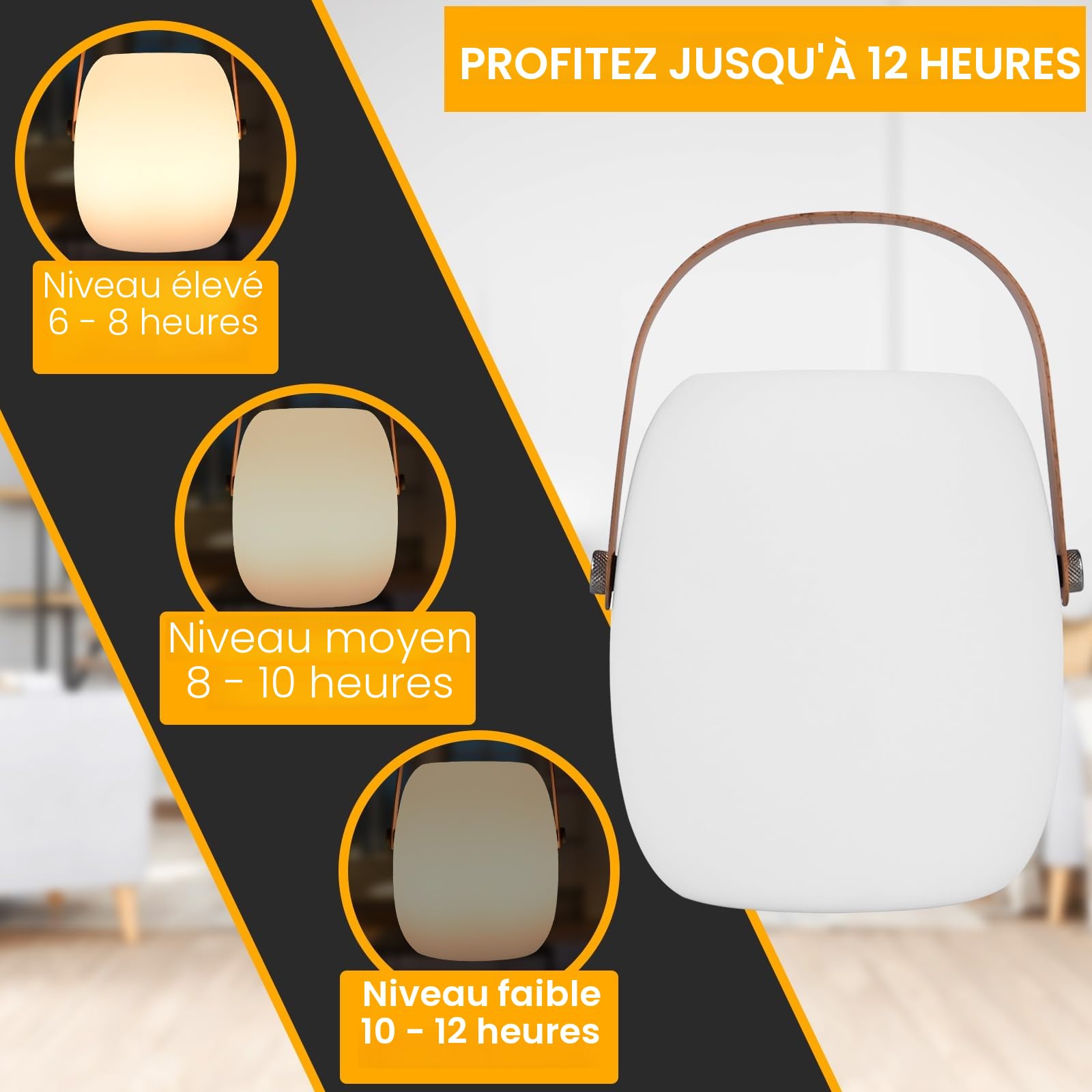 ZWOOS Lampe de Table Sans Fil Rechargeable, Portable LED RVB, pour Exterieur et Interieur avec Mode Scintillement de Bougie, Étanche IP54, avec Télécommande (Lampe)