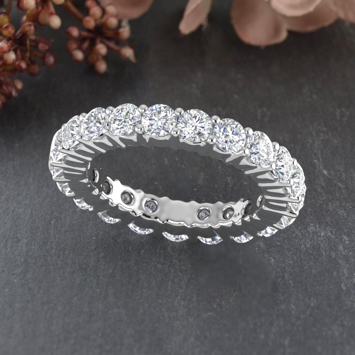 2 1/2 Carat Prong Set Diamond Eternity Ring Band in 14K Gold (SI1-SI2 Clarity)