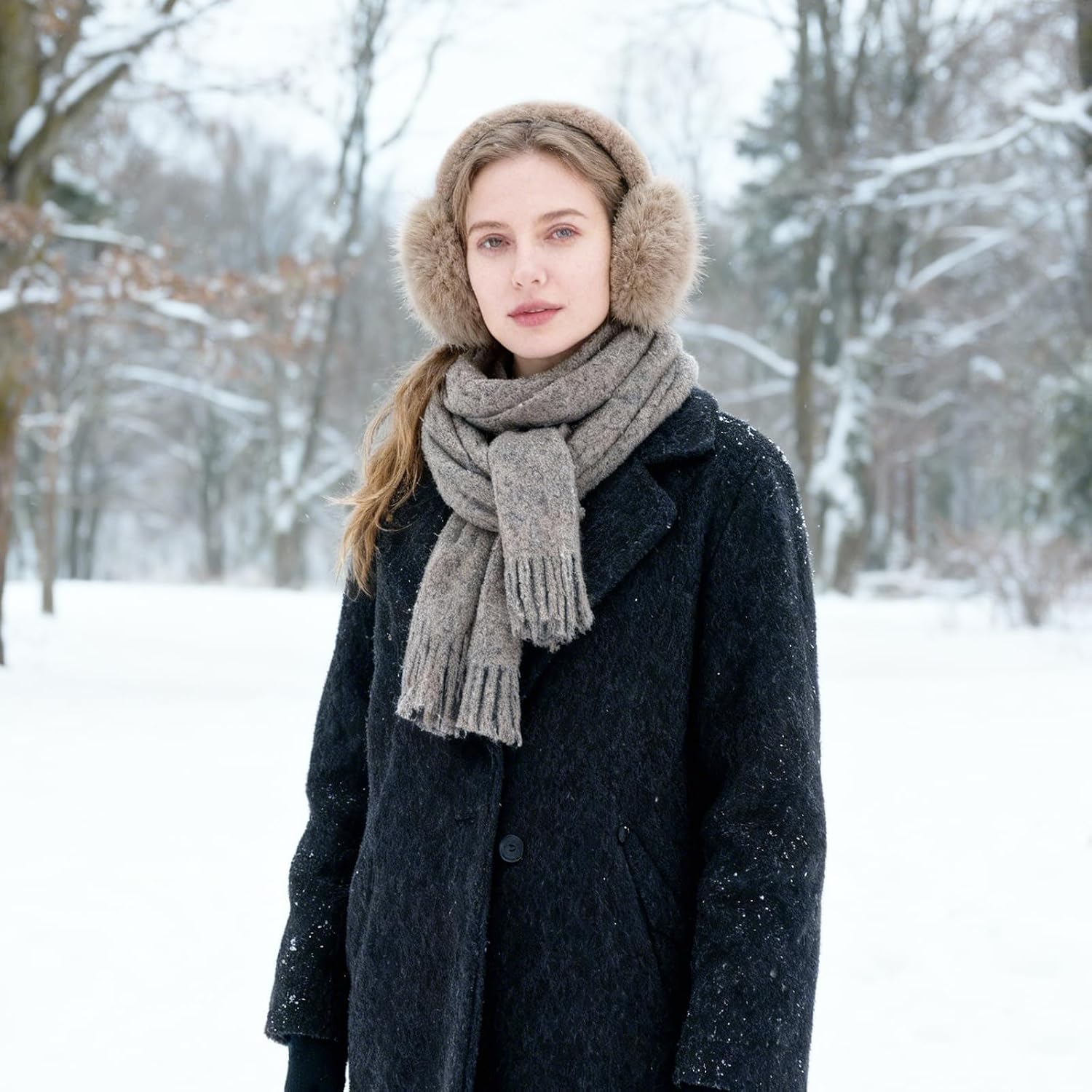Ear Muffs Women Foldable Fluffy Earmuffs Soft Faux Fur Winter Ear Warmers for Girls Winter Accessories for Skiing