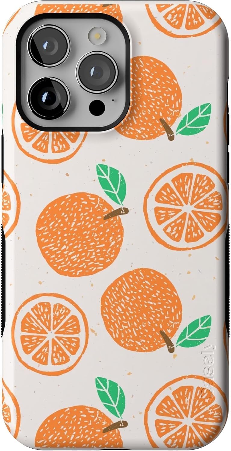Casely iPhone 14 Pro Max Case | Main Squeeze | Orange Stamped | Bold Protective Design | Compatible with MagSafe