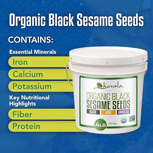 Miniatura 3 de Semillas de sésamo negro orgánico Kavala 4 lbs (crudas)