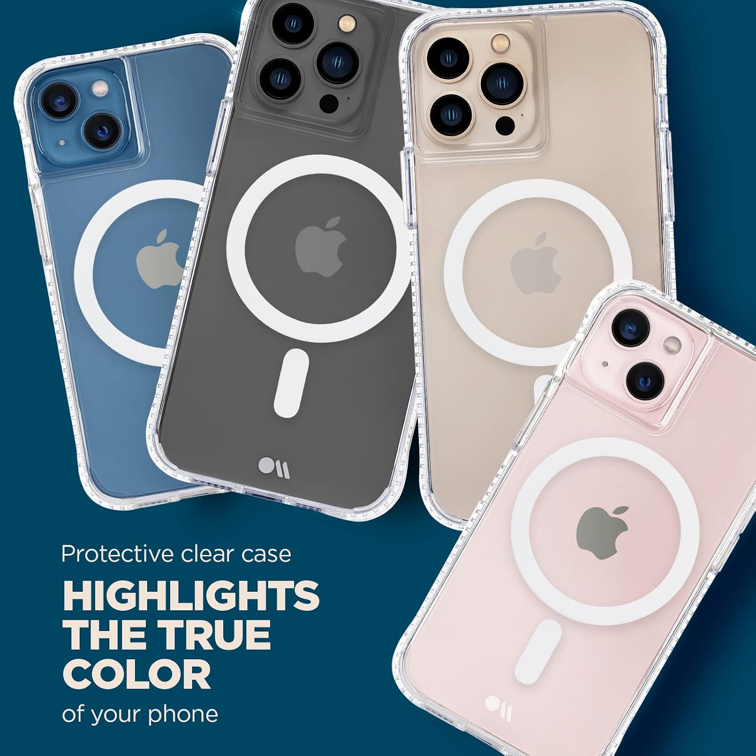 Case-Mate Tough Plus Series iPhone 13 Pro Case Clear [15FT Drop Protection] [Compatible with MagSafe] Magnetic Phone Case for iPhone 13 Pro - Anti Yellow & Anti Scratch Tech, Shockproof Slim Cover