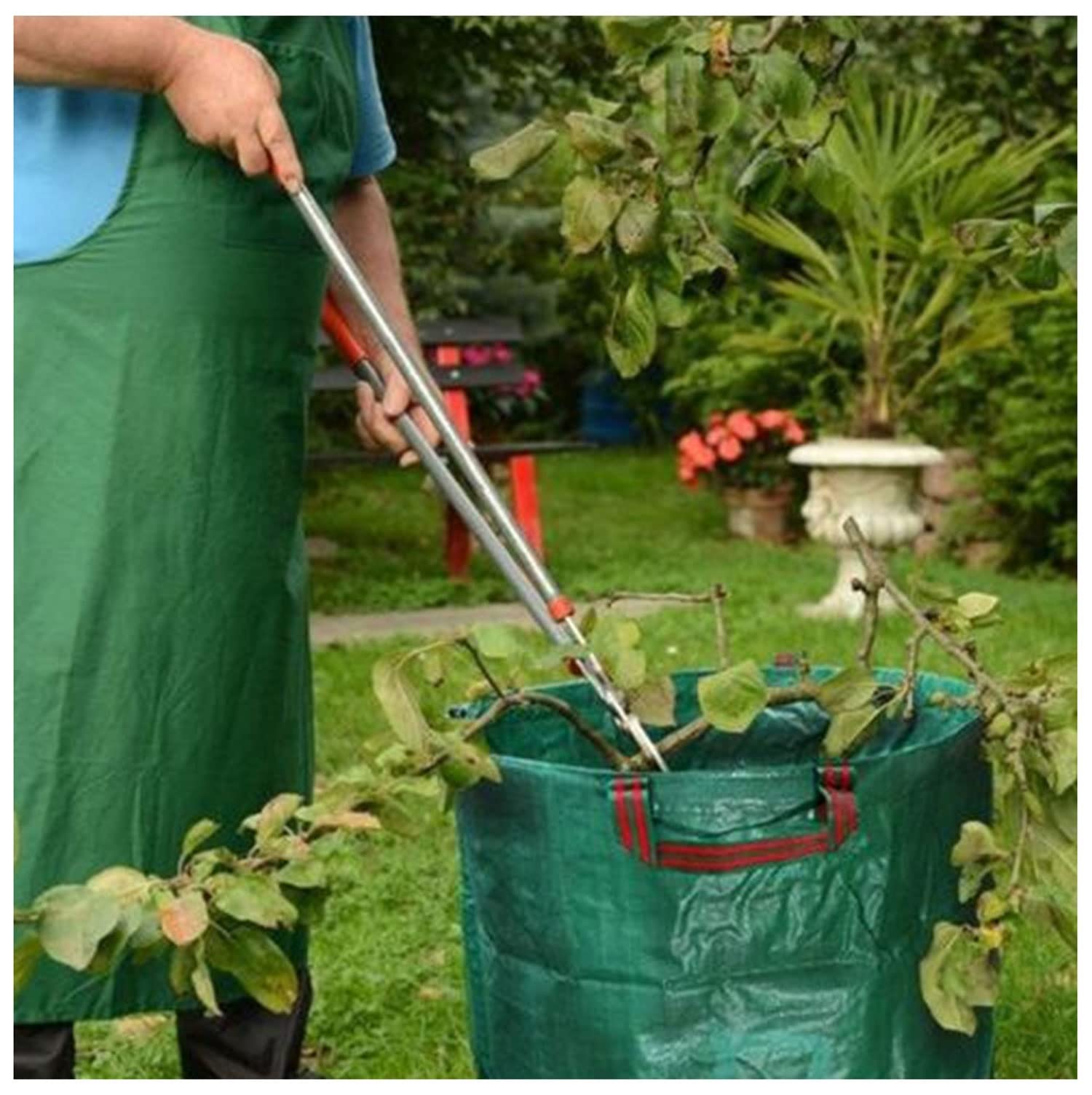 Gartenabfallsack 120L/272L/300L/400L/500L Gartensäcke Stabil mit Griffen Sack Gartenabfälle Groß Zusammenklappbar Selbststehend Multifunktional Blattbeutel Wasserdicht Dauerhaft