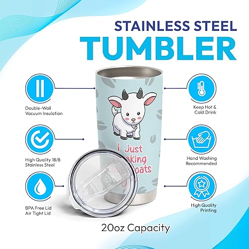 Vista 16 de Hyturtle Vaso de cabra personalizado para los amantes de las cabras, regalos motivacionales de cabra para niñas y mujeres, regalos de cumpleaños