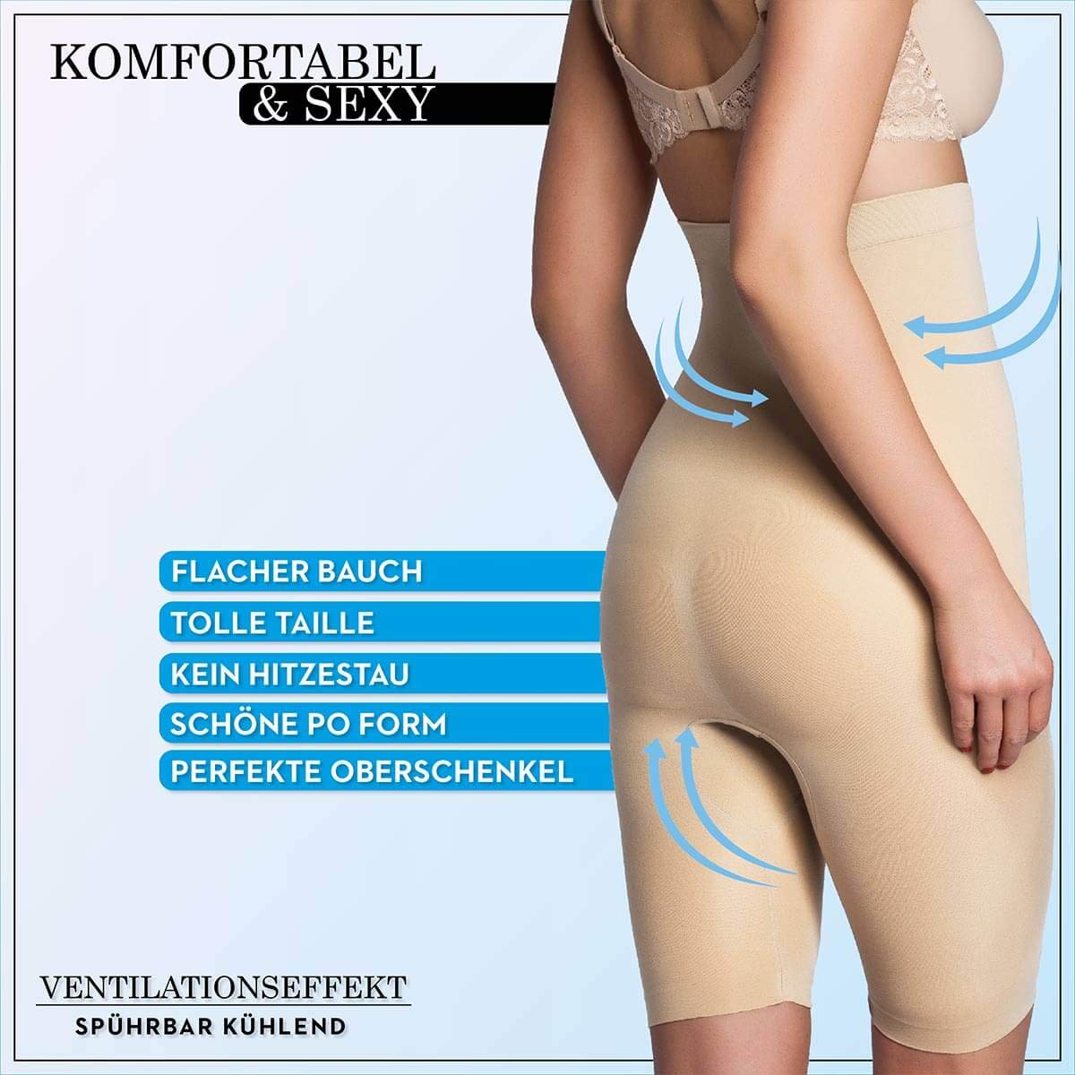 Shapewear Damen - Miederhose Damen (S-XXL) Body Shaper Damen Bauchweg Unterhose Damen Bodyshaper für Frauen - formend & kühlend