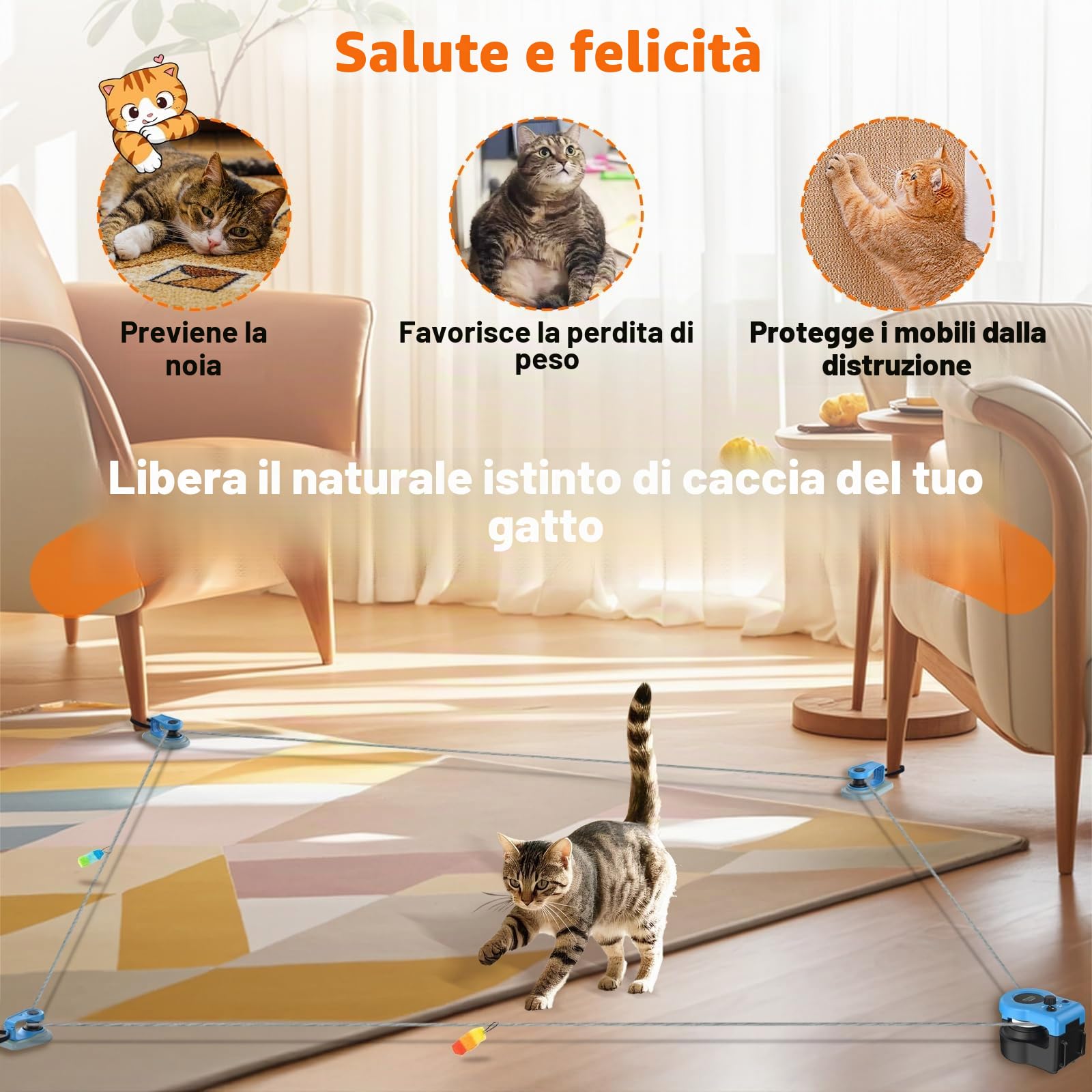Giochi Per Gatti – Simulazione Realistica di Topo con Percorsi Personalizzabili, Modalità Automatica e Manuale, Ricaricabile, Sicuro e Resistente, per Gioco Attivo e Salute