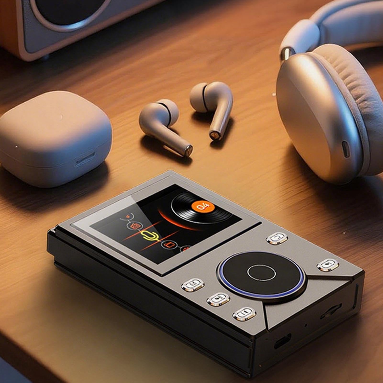 Ejoyous HiFi-MP3-Player, Digitaler Musikplayer aus Zinklegierung mit Bluetooth 5.4, 16 GB und Bis zu 256 GB, Verlustfreies DSD256 FLAC-Audio, 20-Stunden-Wiedergabe für Unterwegs und zu Hause