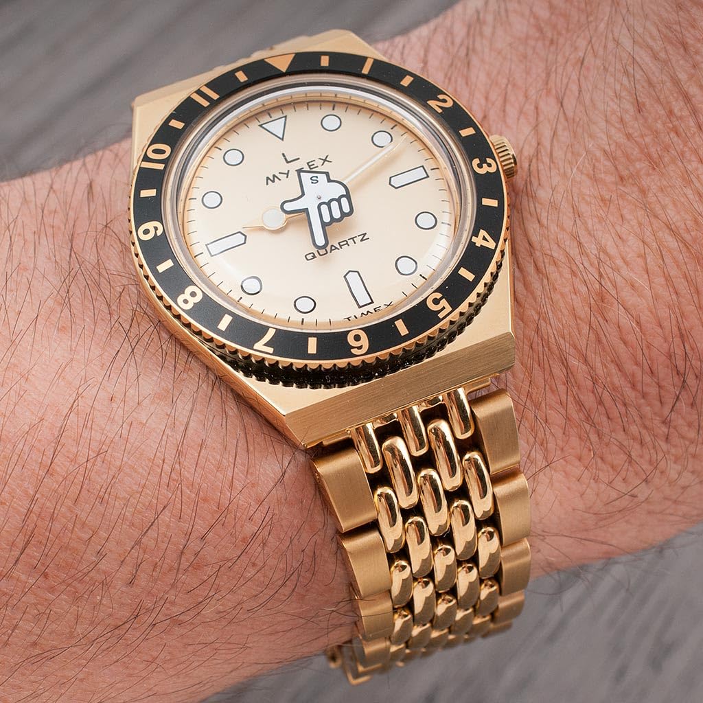 StrapHabit Watch Bracelet for Q Timex Band Replacement fits 36mm, 38mm, 40mm, M79, GMT, Chronograph - TQ18 Quick Release Beads of Rice Bracelet Strap - Stainless Steel Vintage BOR 18mm