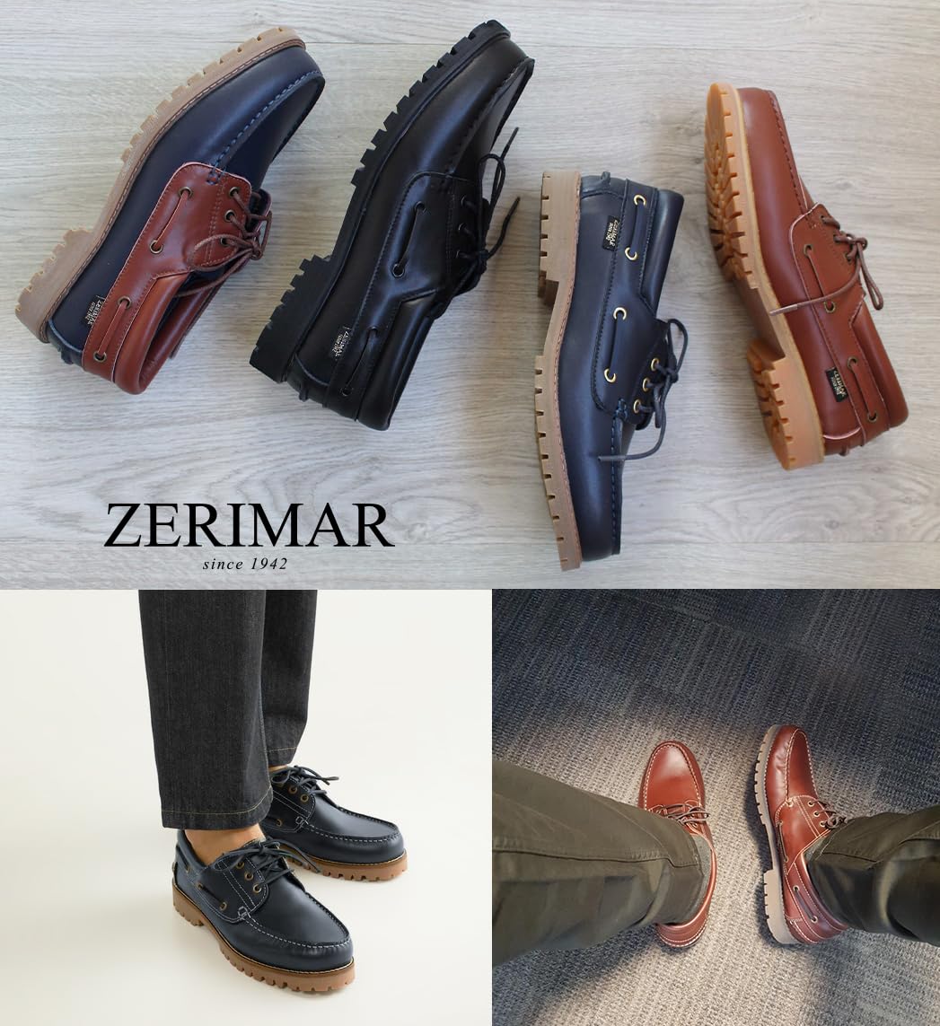 Zerimar Skórzane buty | Żeglarskie męskie lato | Męskie buty żeglarskie | Mokasyny Man