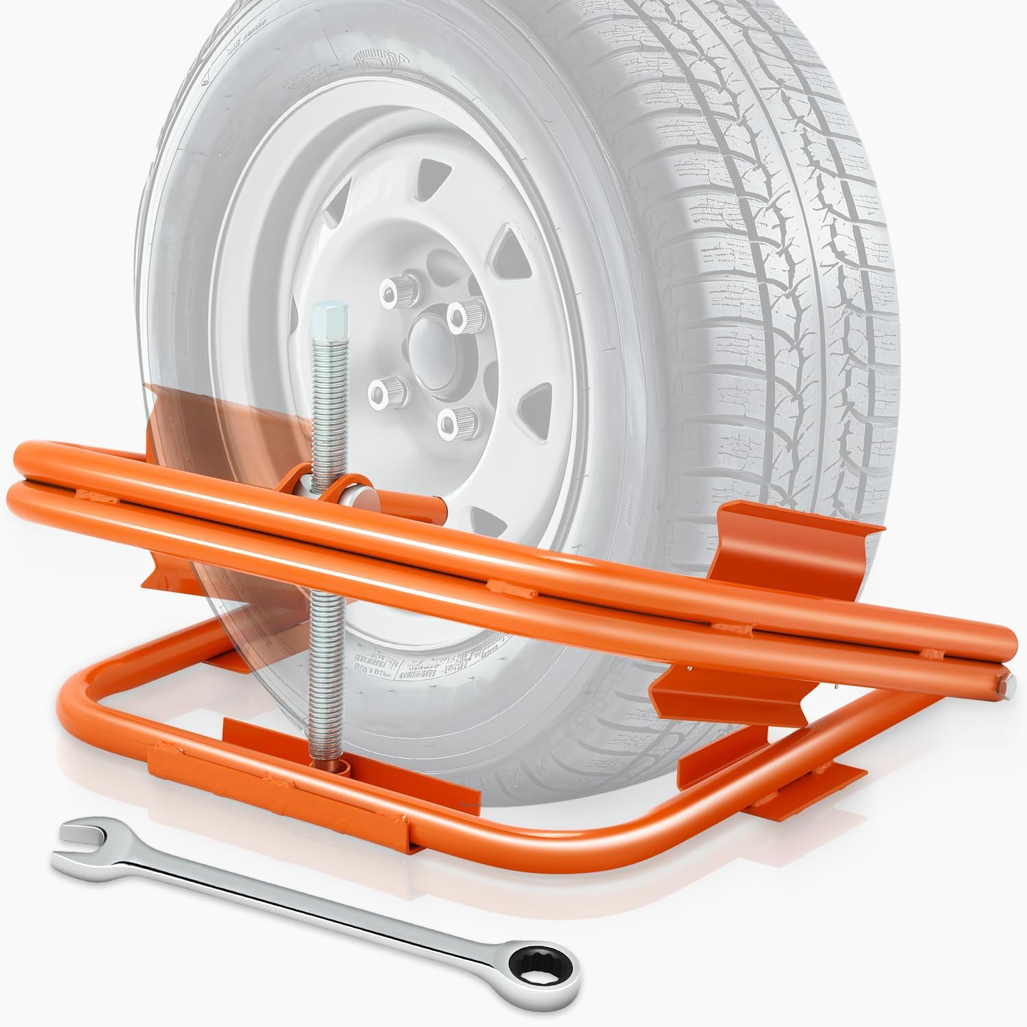 Auto Dynasty Trailer Tire Leveler Light Weight Heavy-Duty Lift Lever Fit Wheel 13"-15" for RV, Trailer, Truck, Camper Leveling, Orange
