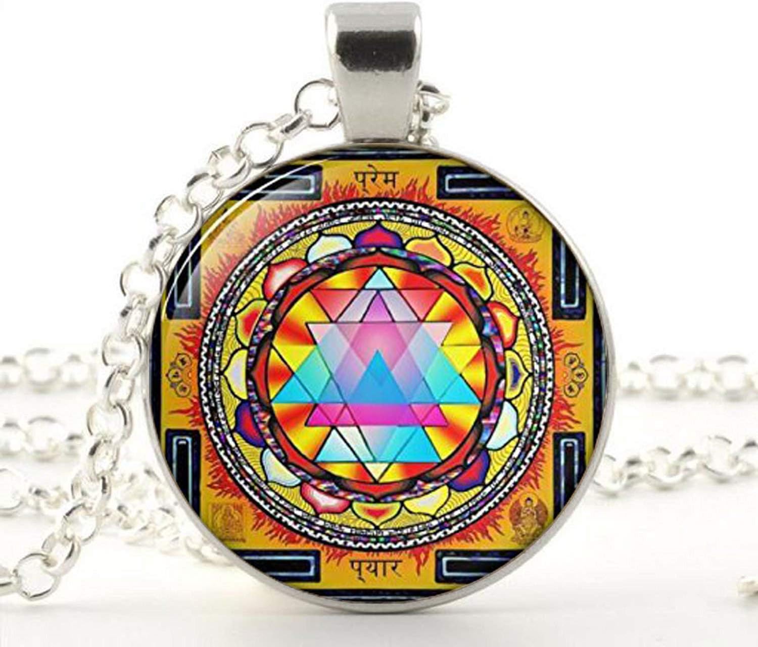 Sri Yantra Pendant, Sacred Geometry Jewelry, Sri Yantra Jewelry, Jewelry for Men, Necklace for Men, Sri Yantra Necklace, Buddhist