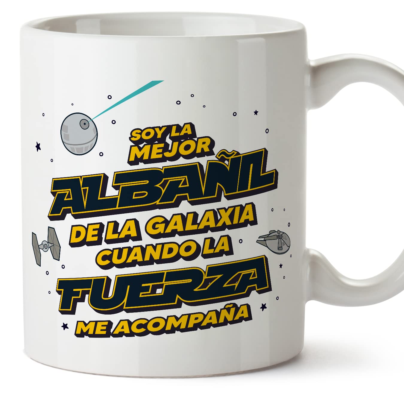 MUGFFINS Construction Worker Woman Mug - in Spanish - Mejor de la Galaxia Cuando Fuerza me Acompaña - Funny Gift for Colleagues - Ceramic 11oz Mug