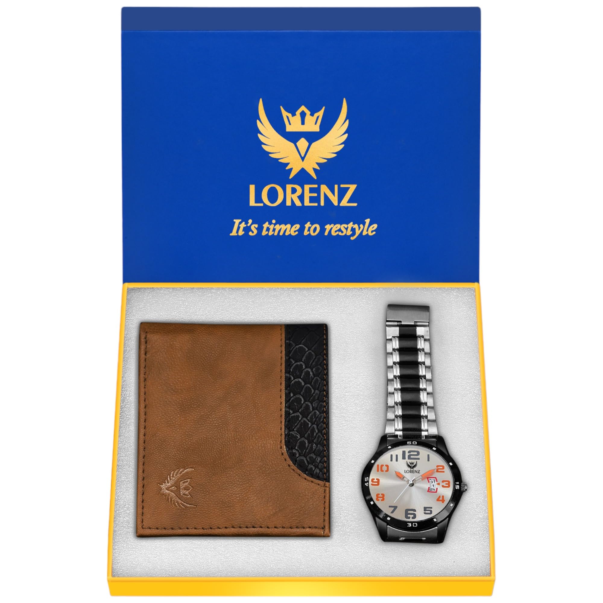 LORENZ Combo of Silver Dial Watch & Tan Wallet for Men- CM-3051WL-29 (B08DL21FFS) Amazon Price History, Amazon Price Tracker