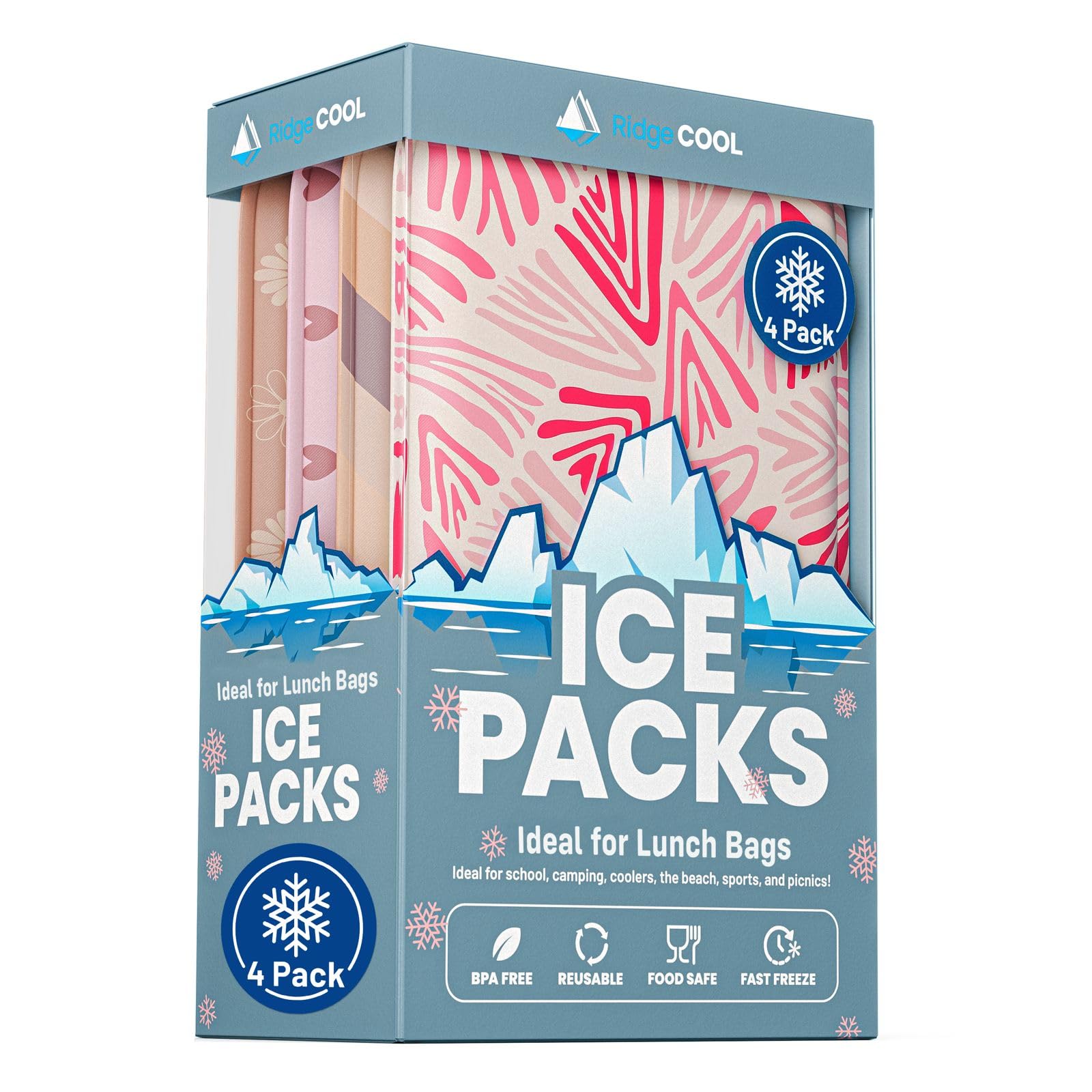 RIDGECOOL Slim Floral Ice Packs