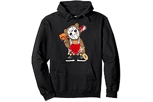 Hockey Teddy Bear Parody Horror 13th Hip Hop Halloween Pullover Hoodie