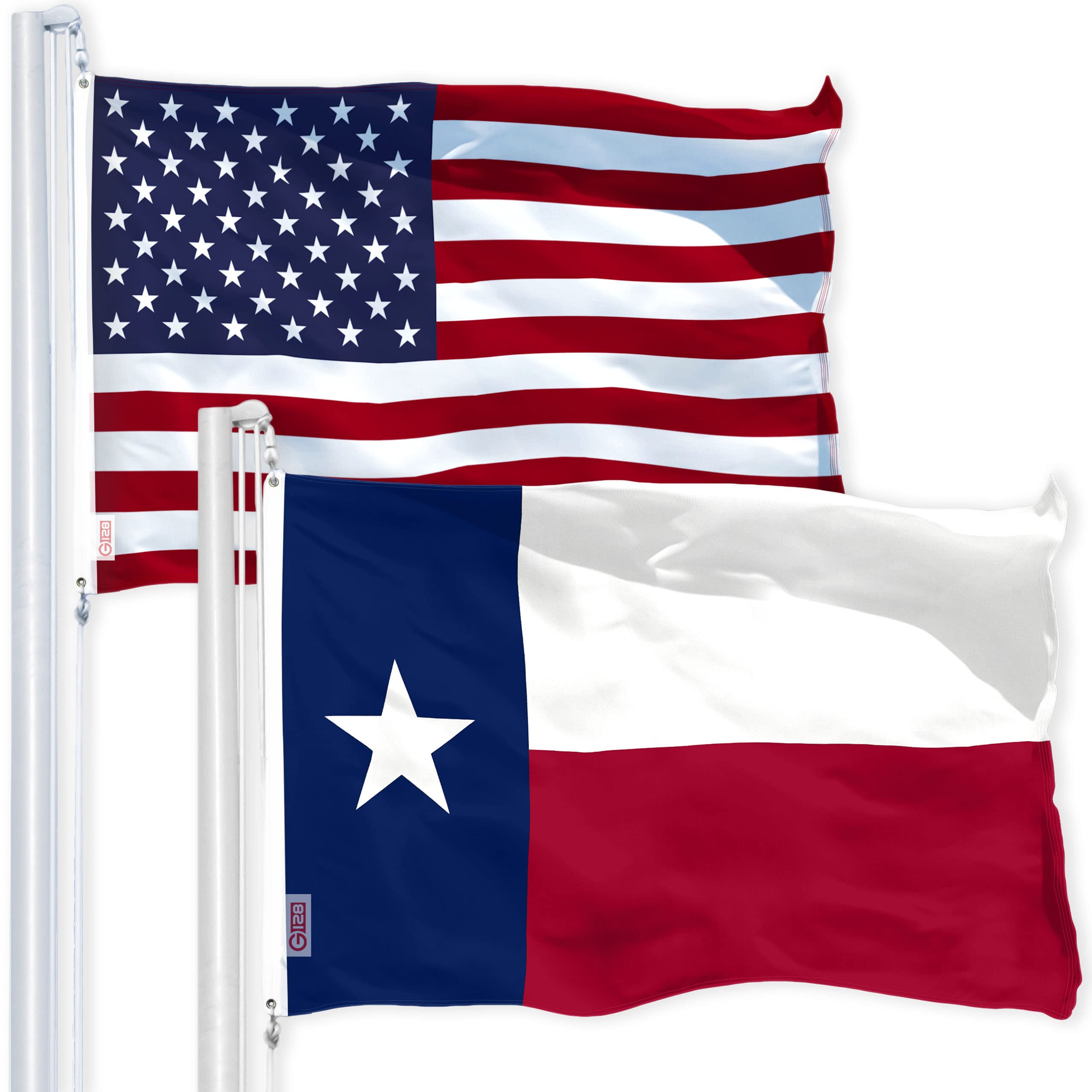 Combo Bandeiras EUA E Texas - 6x9cm Bordadas Em Poliéster