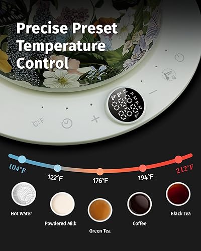 Miniatura 4 de INFOOD Hervidor eléctrico de cuello de cisne de 0.8L, control de temperatura preciso para verter sobre café y té, agua de ebullición rápida de 1200