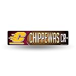 Rico Industries NCAA Central Michigan Chippewas 16-Inch Plastic Street Sign Dcor