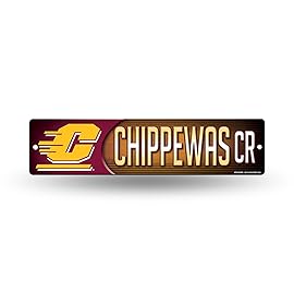 Rico Industries NCAA Central Michigan Chippewas 16-Inch Plastic Street Sign Dcor