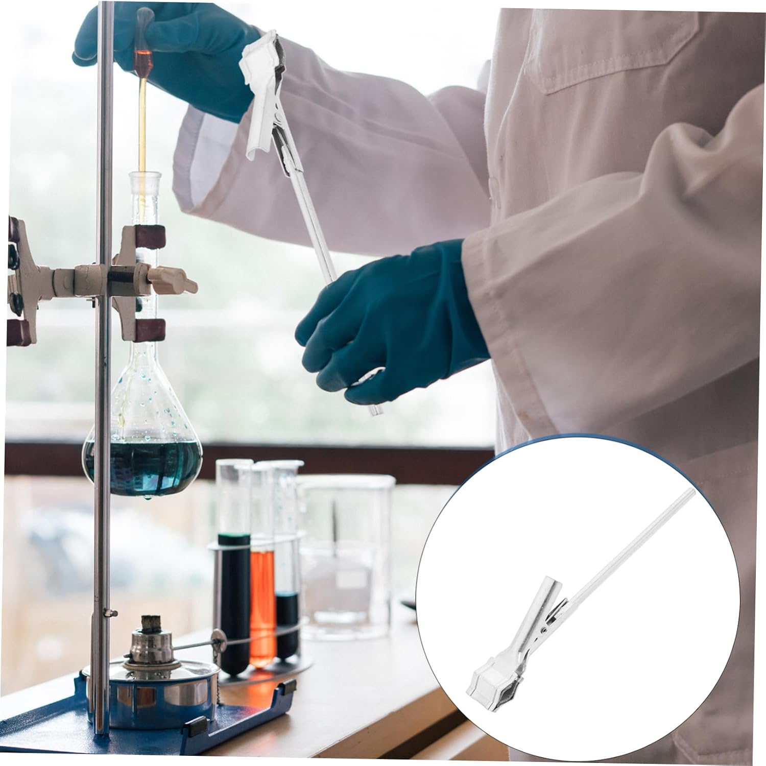 Adjustable Lab Clamp Holder Test Tube Clamp for Laboratory Stand Chemistry Lab Equipment Iron Material