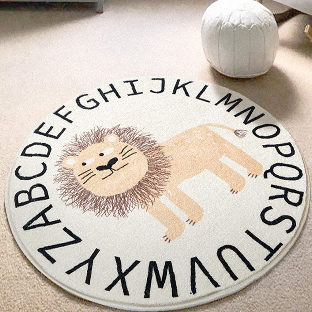 MOSHOINOT Alfombra Infantil Lavable en Lavadora para Bebes para la habitación de los niños Redonda Alfombras de Juegos Alfombras Salon Alfombras Infantiles Redondas Grandes Alfombras Bebe 100 cm