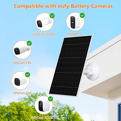 Miniatura 3 de Zivif Cargador de panel solar de 7 W, panel solar USB C compatible con Eufycam 2C2C Pro22 ProE20E40E, panel solar para cámara con conector micro USB