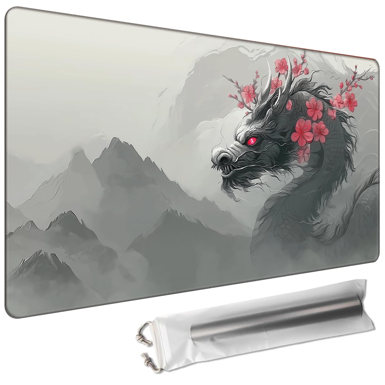 Cdkfxjy for TCG/MTG Playmat 27.5 x 15.7in Including Storage Bag | Smooth Surface & Non-Slip Rubber Backing | Stitched Edge Desk Pad & Card Game Mat, Cute Panda