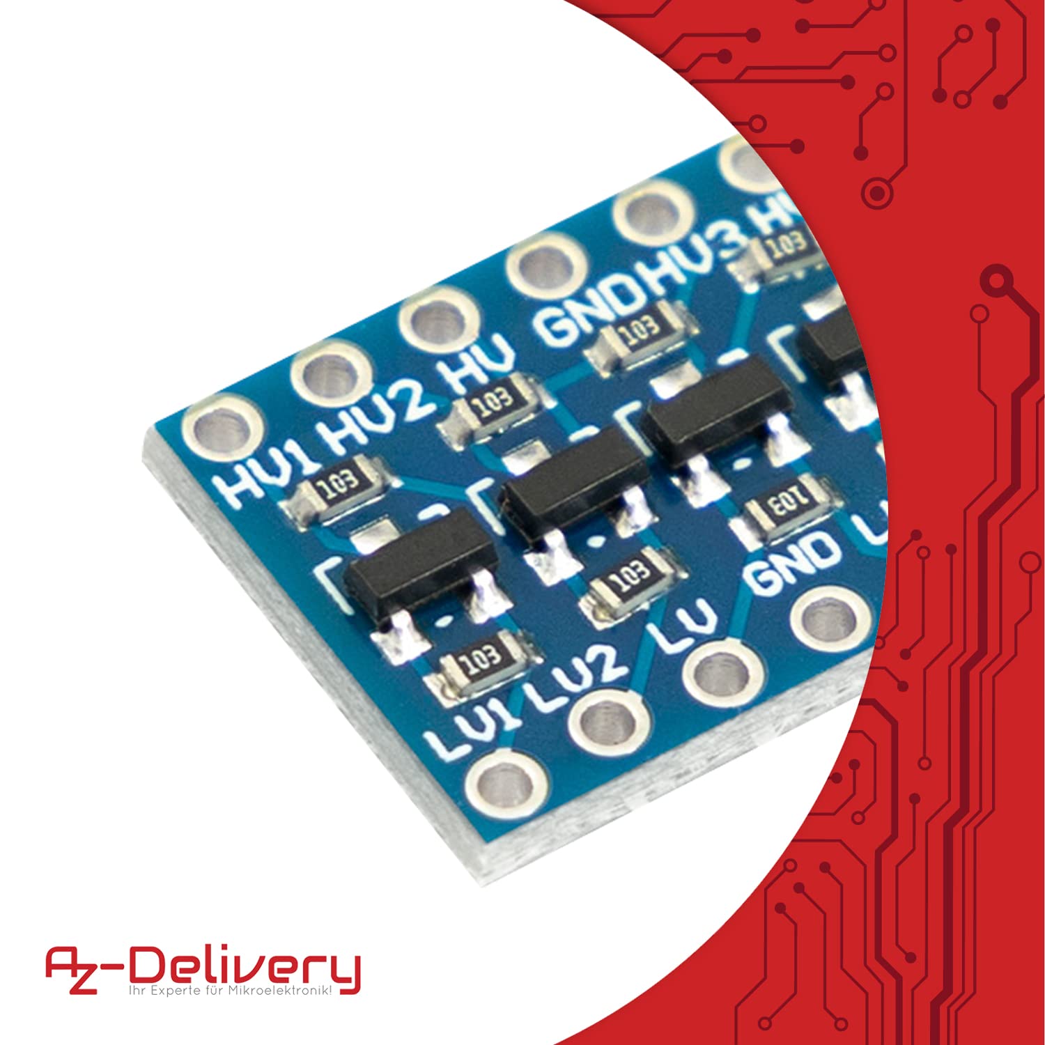 AZDelivery 10 x IOT 4-kanałowy przetwornik poziomu IIC I2C Premium Quality | moduł dwukierunkowy 5 V do 3,3 V | kompatybilny z Arduino i Raspberry Pi