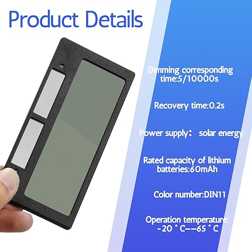 Miniatura 5 de Copkim 2 piezas de repuesto de lente de soldadura de oscurecimiento automático, filtro de soldadura de color verdadero de 2 x 4.25 pulgadas,