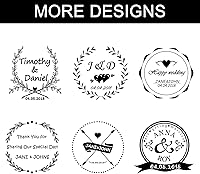 Vista 5 de Sello de goma autoentintado personalizado, sello de boda personalizado, uso en invitaciones de boda, ahorra fechas, tarjetas RSVP (hojas 3)