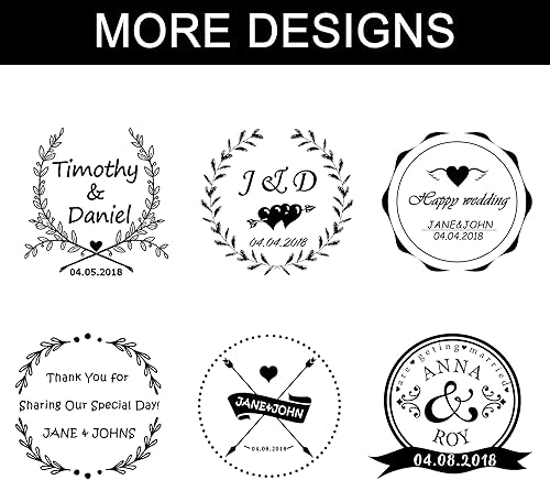 Miniatura 5 de Sello de goma autoentintado personalizado, sello de boda personalizado, uso en invitaciones de boda, ahorra fechas, tarjetas RSVP (hojas 3)