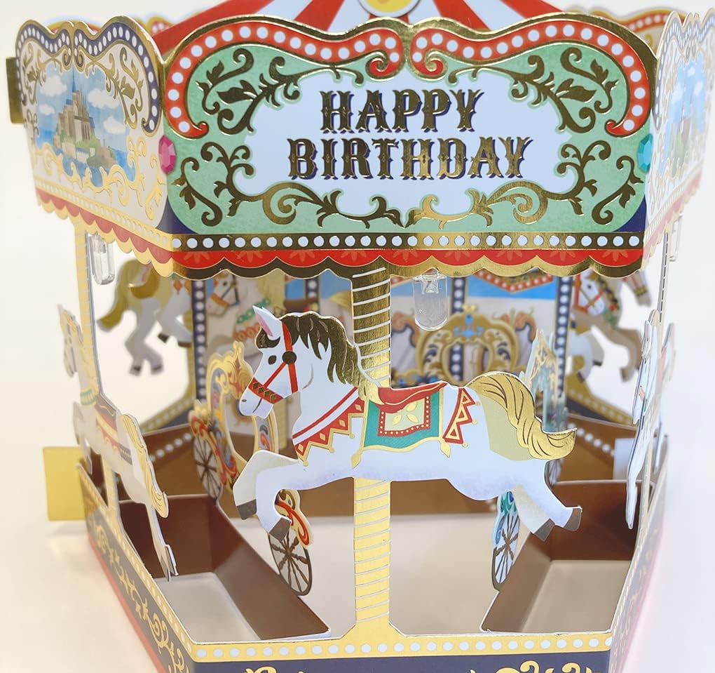 Sanrio JPME30-2 P 130 Birthday Card, Melody Card, Merry Go Round