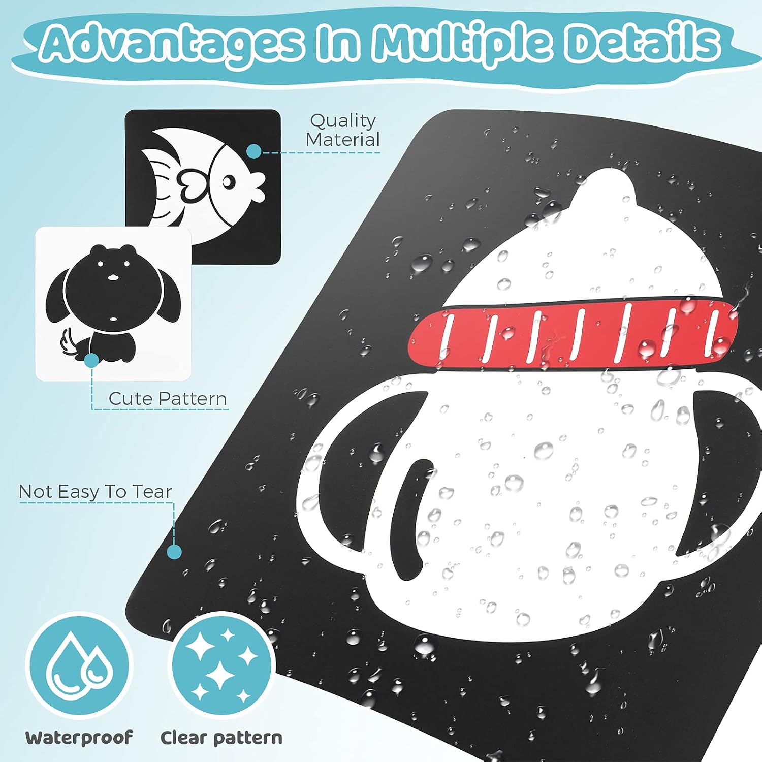10 Pieces Flash Cards for Infants, Educational Flash Cute Flash Cards Infant Flash Cards, 5.5 x 5.5 Inch Designed Contrast Cards for Newborn Baby (for 3-6 Months) - Image 5