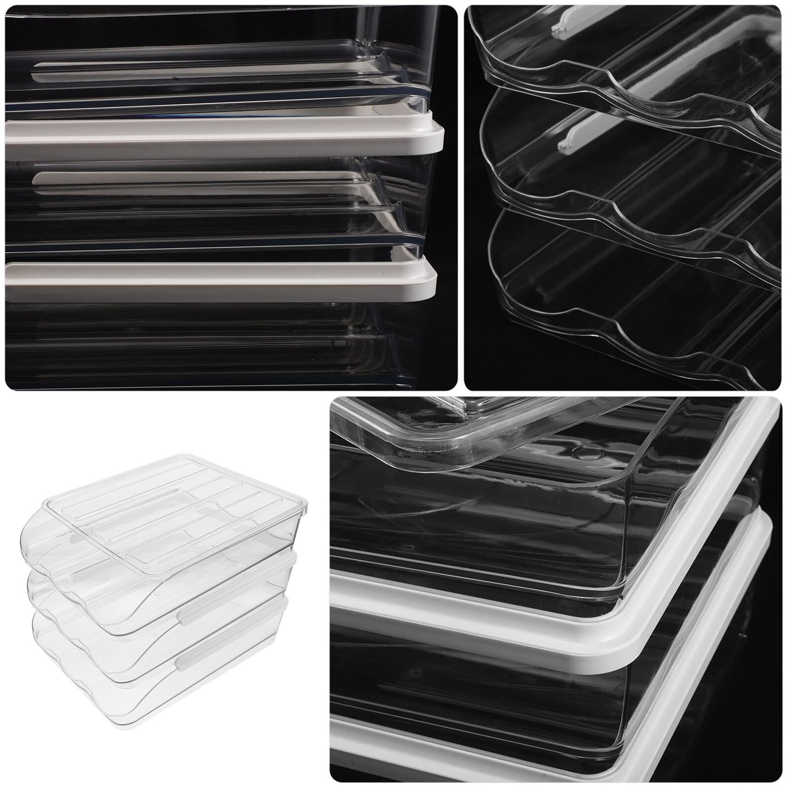 Transparenter Stapelbar Rollbarer Eierbehälter Kühlschrank
