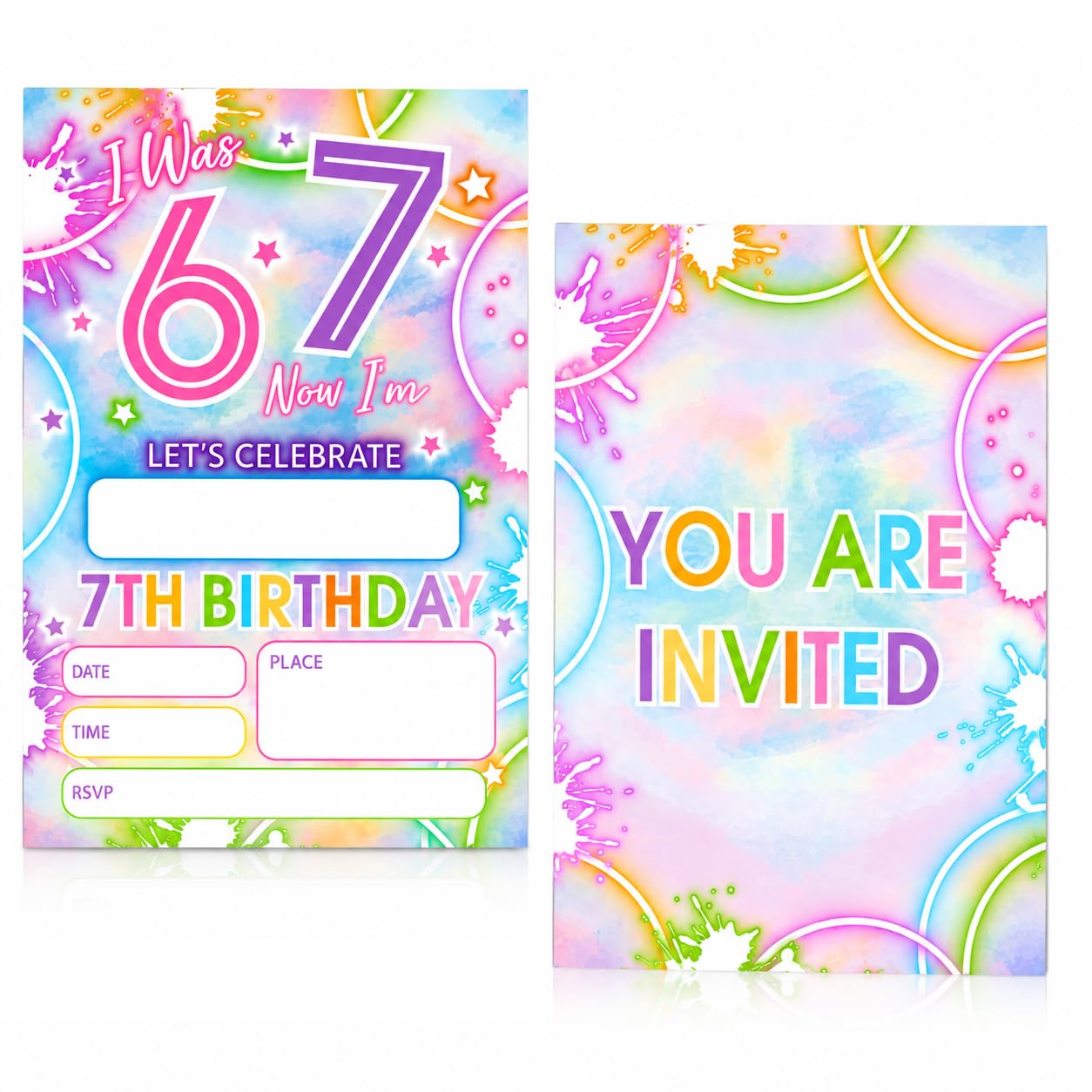 25Pcs Party Invitations, 6 7 Party Favors, Birthday Invitations for Girls