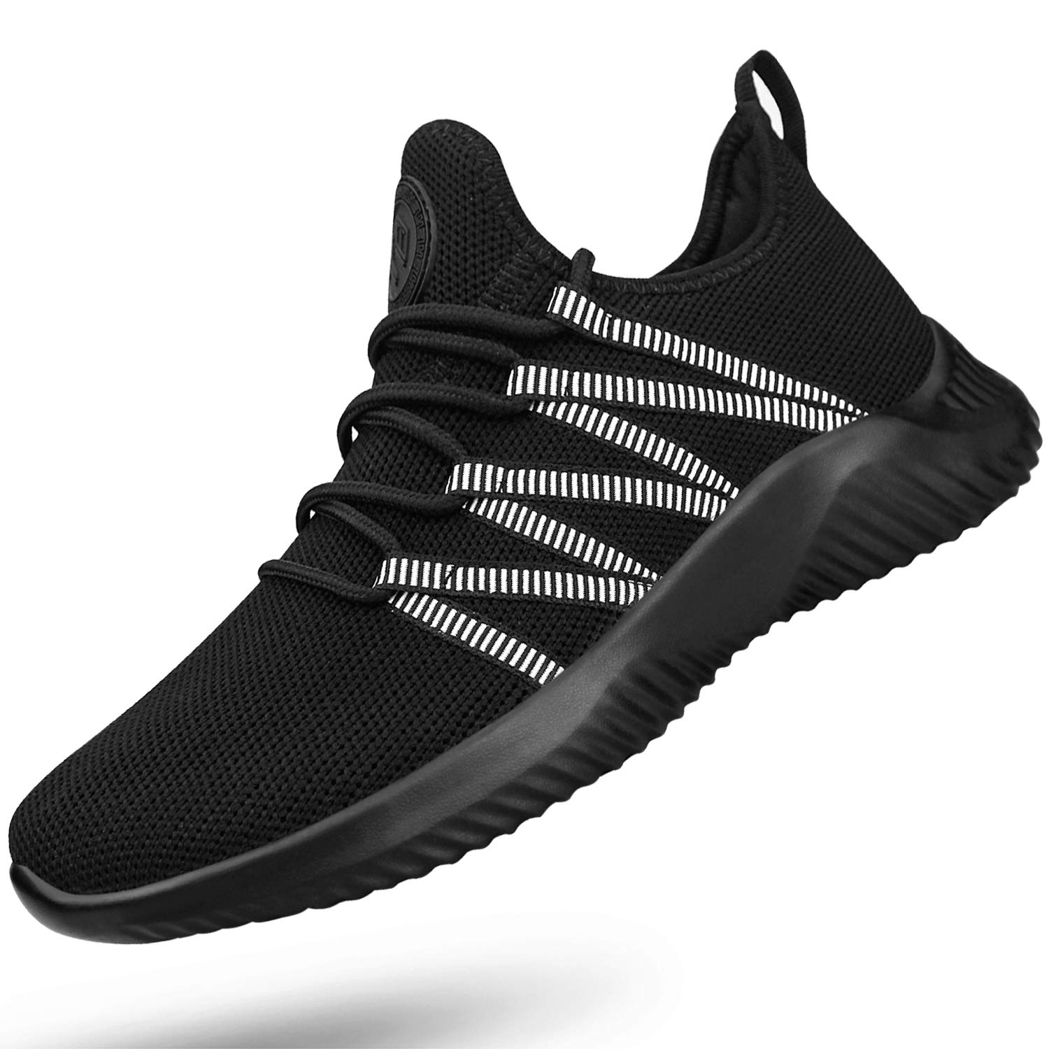 Feethit Womens Slip On Running Shoes Non Slip Walking Shoes Lightweight Gym Workout Shoes Breathable Fashion Sneakers Black Size 6.5