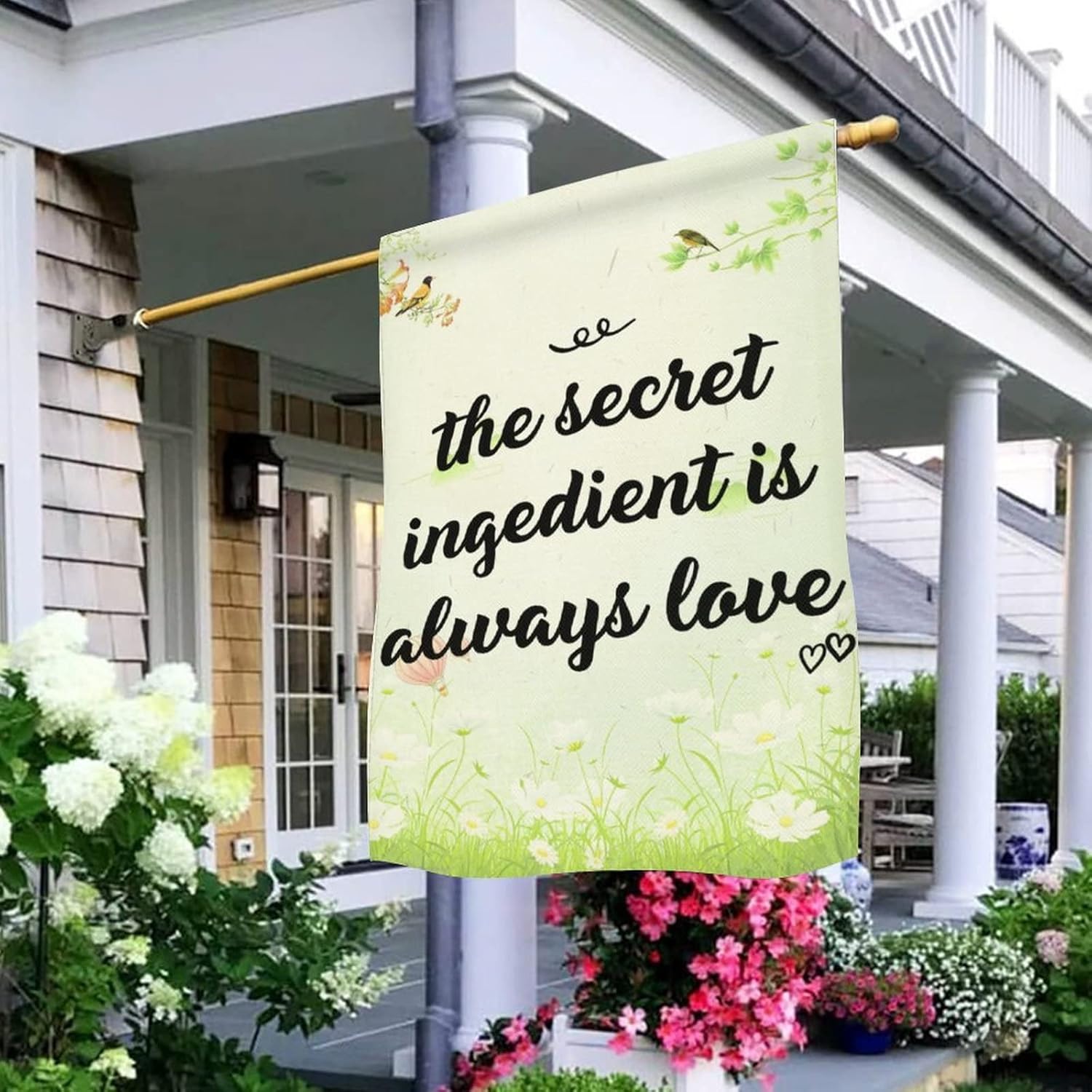 The Secret Ingredient Is Always Lovea Garden Flag Welcome Garden Flag 28"x40" Double Side Yard Outdoor Decoration Home Yard Lawn Patio Veranda Porch Decor