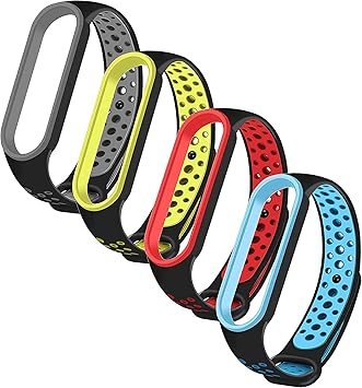 CROSSVOLT Silicone Band Strap for Xiaomi Mi Band 5 (Set of 4).