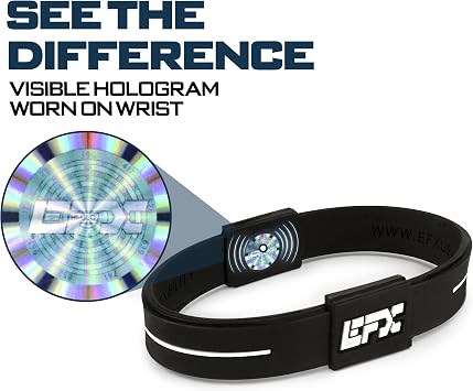 EFX Balance Bracelet, Silicone Hologram Wristband for Athletes & Seniors