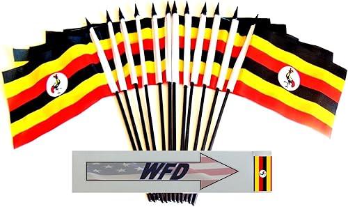 Miniatura 177 de Banderas de escritorio de Nicaragua, paquete de 12 banderas pequeñas de poliéster de 4 x 6 pulgadas en miniatura para mesa de oficina, pequeñas