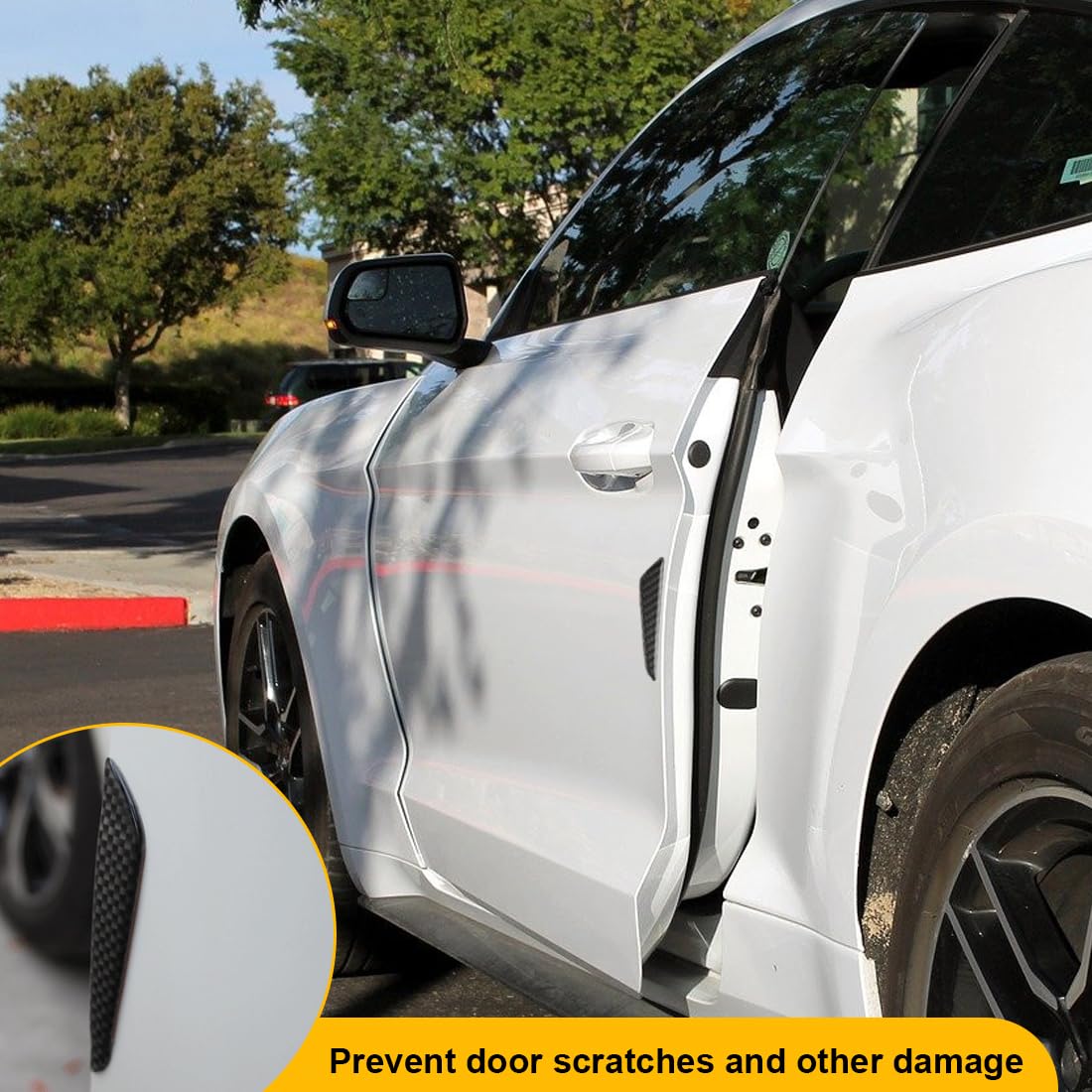 Proteggi Portiere Auto In Fibra Di Carbonio - 4 Pezzi Adesivi - Anti Graffi E Urto Per Portiere Di Auto, SUV E Camion - Foto 4