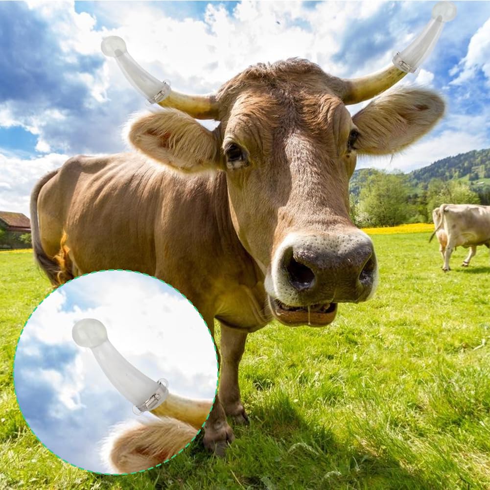Protecteurs de corne de vache, 1 paire de protections de corne de veau en silicone à coins ronds avec cerceaux de protection élastiques et flexibles résistant à la chaleur pour bovins anti combat