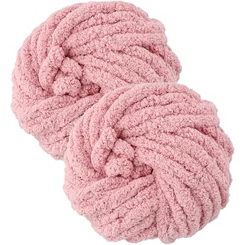 Thick Wool Yarn 500 g 54 m Chunky Yarn Soft XXL Wool for Hand Knitting Bulky Arm Knitting Wool for Crocheting Cushions Blankets Scarves Dolls Bags Carpets Hats Pet Beds Pink