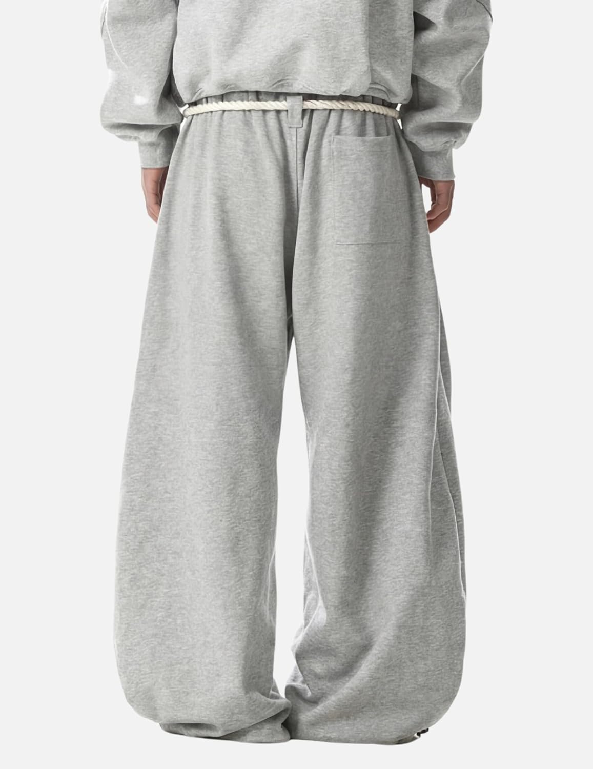 Vamtac Wide Leg Sweatpants Mens Baggy Barrel Pants Y2K Loose fit Gray Sweat Pants with Pockets